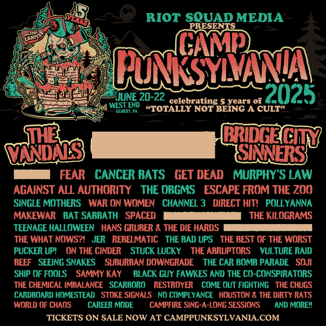 CAMP PUNKSYLVANIA DROPS SECOND WAVE OF BANDS, ADDING PUNK ICONS THE VANDALS, MURPHY’S LAW, CHANNEL 3, DIRECT HIT!, POLLYANNA & MORE